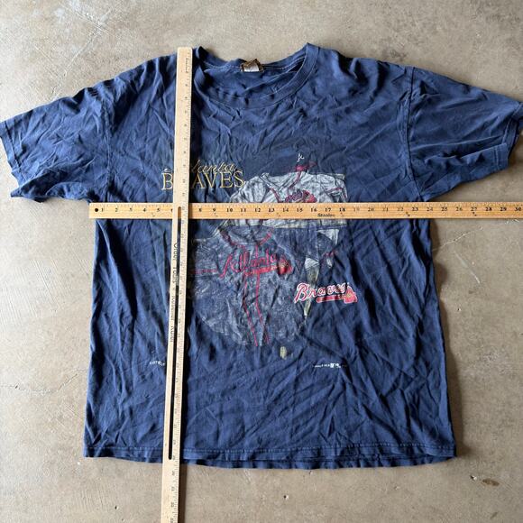 VINTAGE 90S 1995 NUTMEG ATLANTA BRAVES JERSEY T-SHIRT MLB GRAPHIC FADED MENS XL - Picture 5 of 5